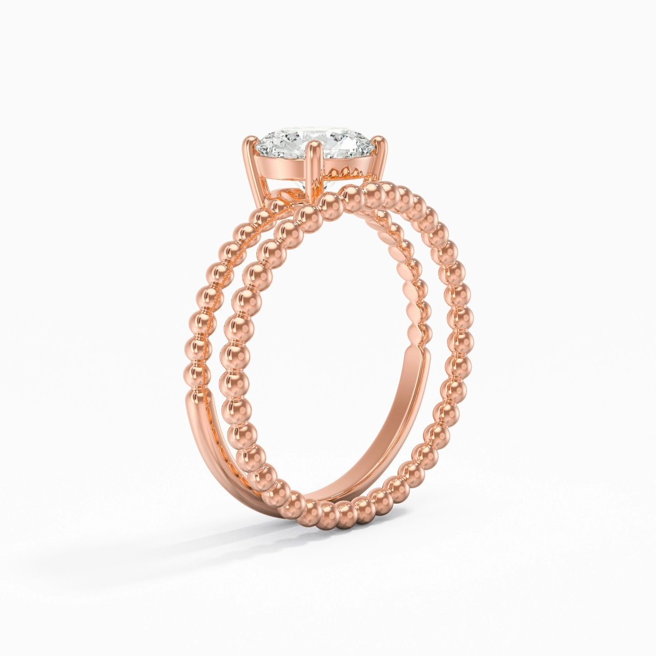 1.00ct Moissanite Wedding Ring Set 18K Rose Gold