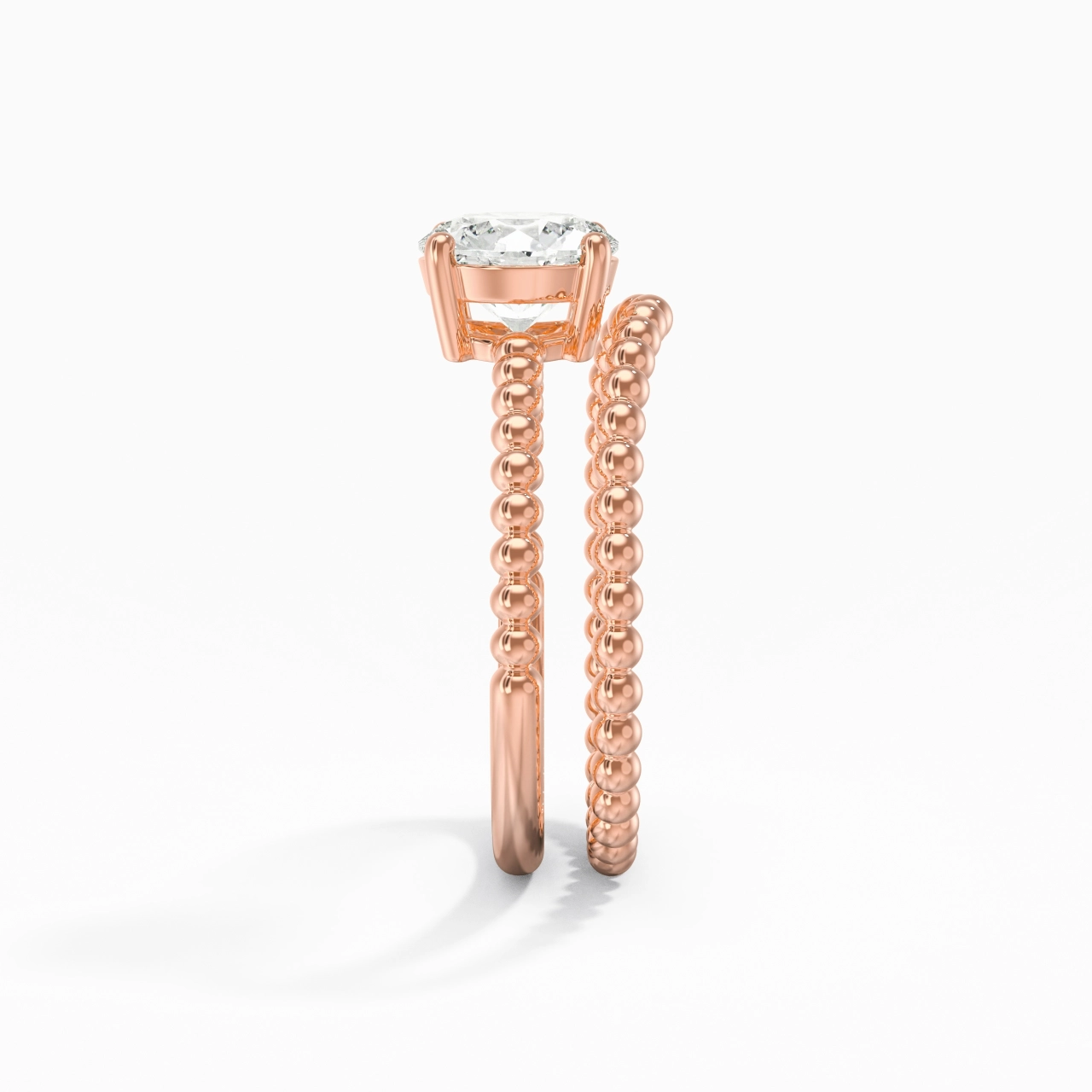 1.00ct Moissanite Wedding Ring Set 18K Rose Gold