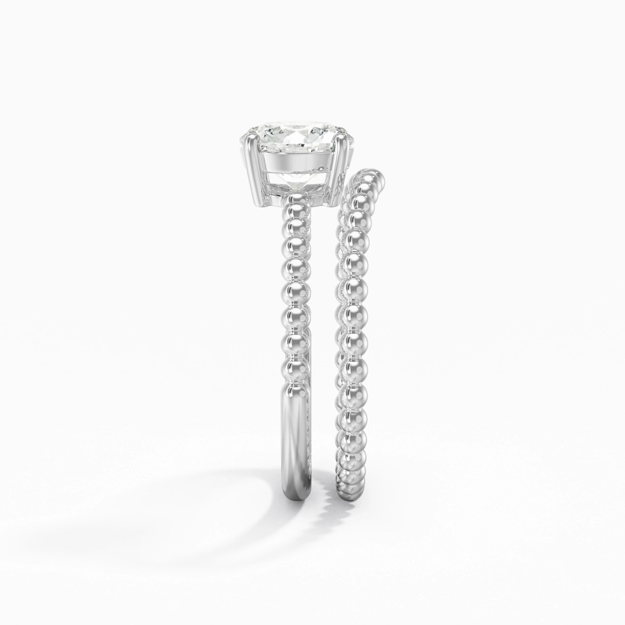 1.00ct Moissanite Wedding Ring Set 14K White Gold
