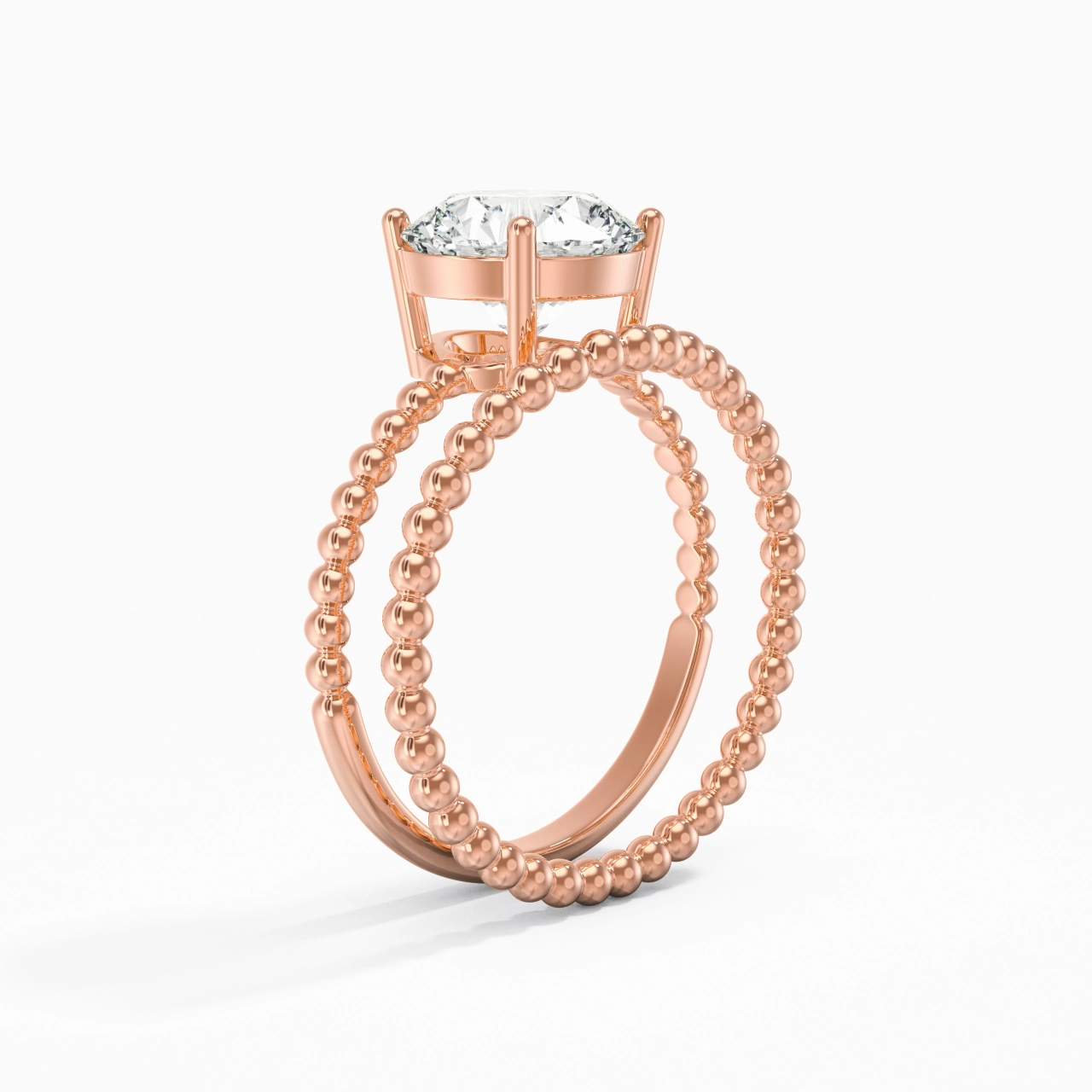 2.00ct Moissanite Wedding Ring Set 18K Rose Gold