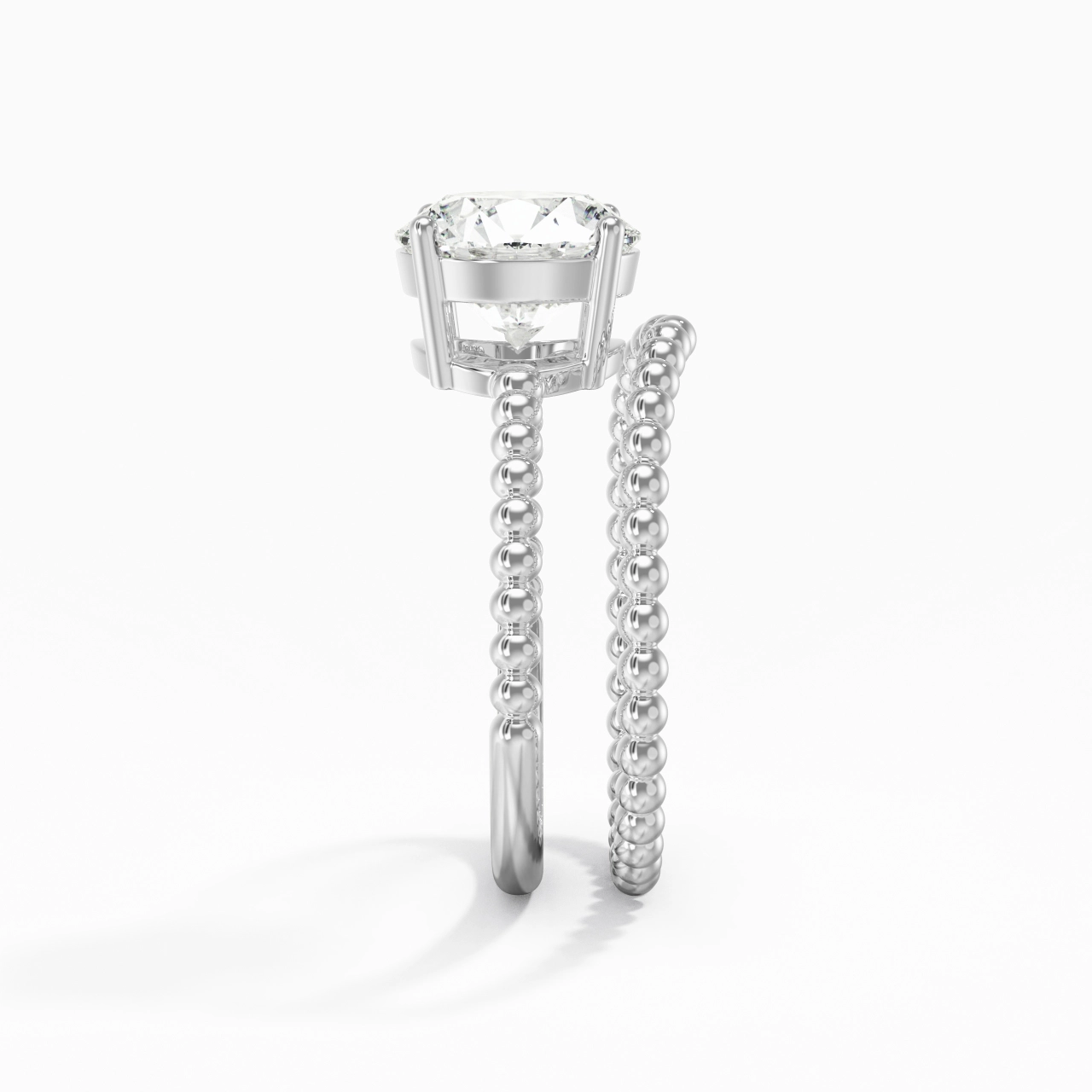 2.00ct Moissanite Wedding Ring Set 14K White Gold