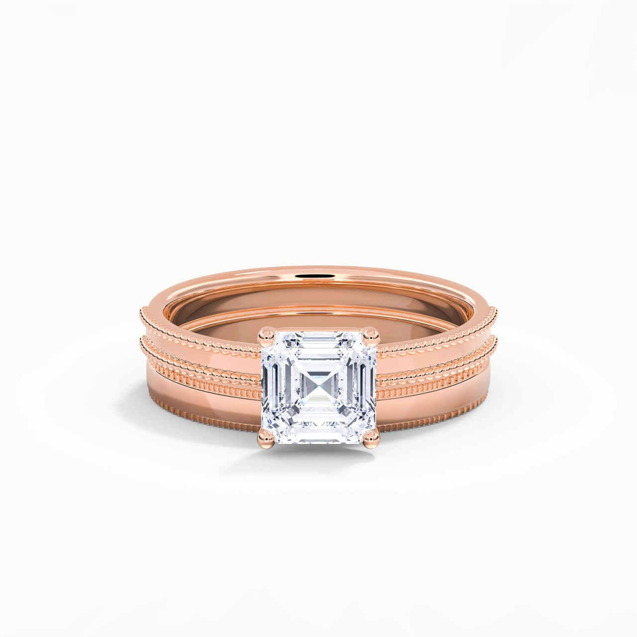14K Rose Gold Moissanite Bridal Set