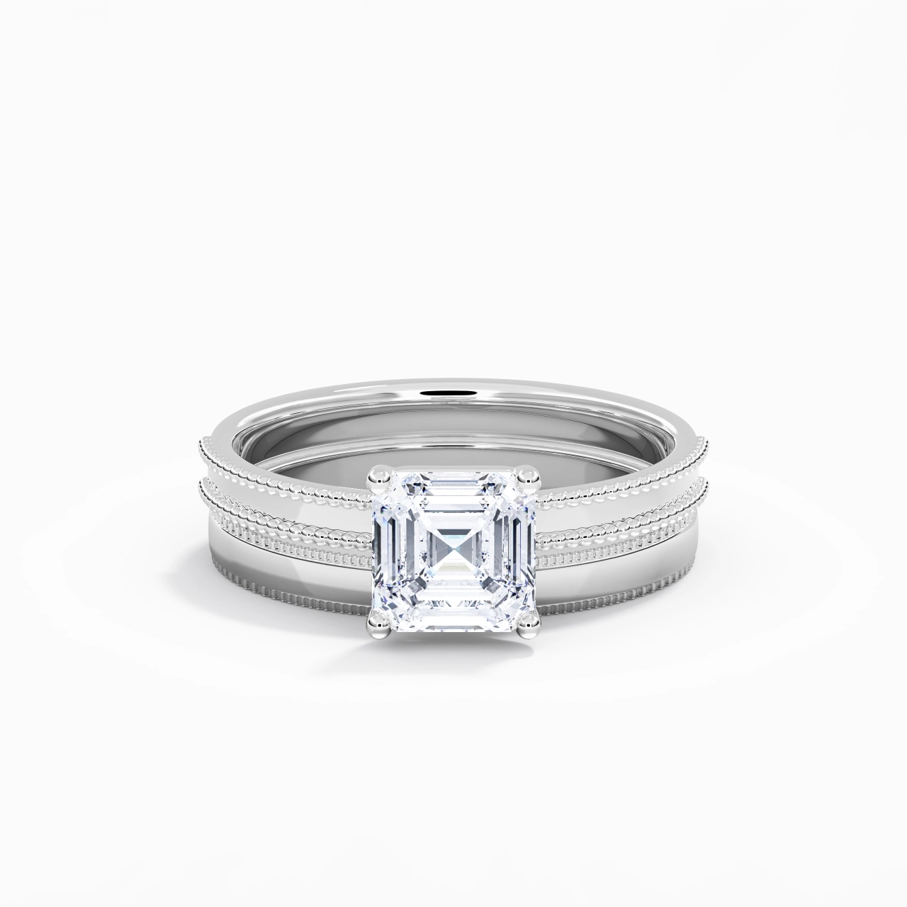 14K White Gold Moissanite Bridal Set