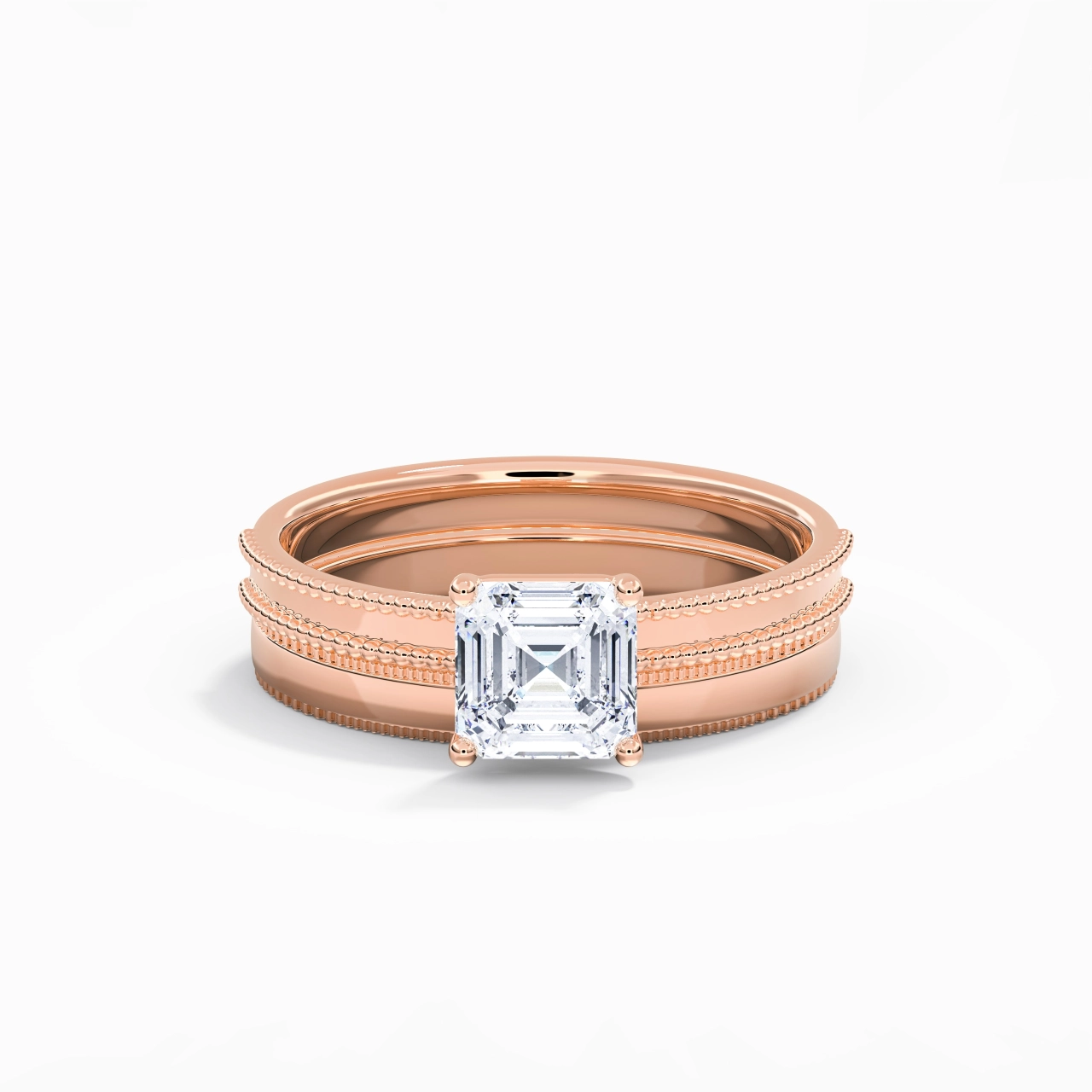 14K Rose Gold Moissanite Bridal Set