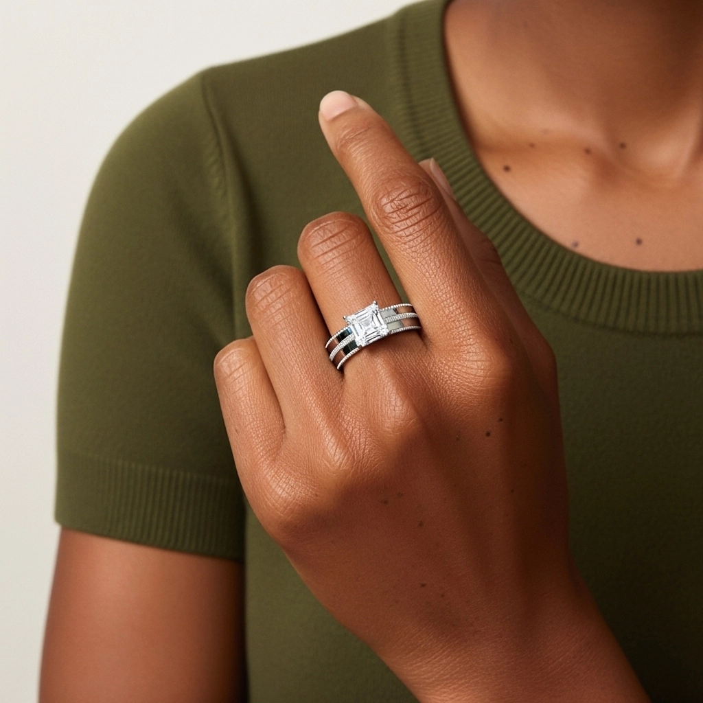 14K White Gold Moissanite Bridal Set