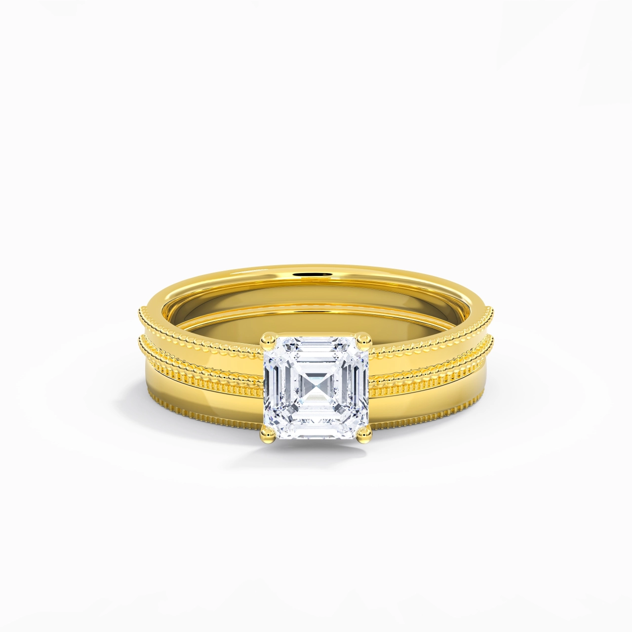 18K Gold Moissanite Bridal Set