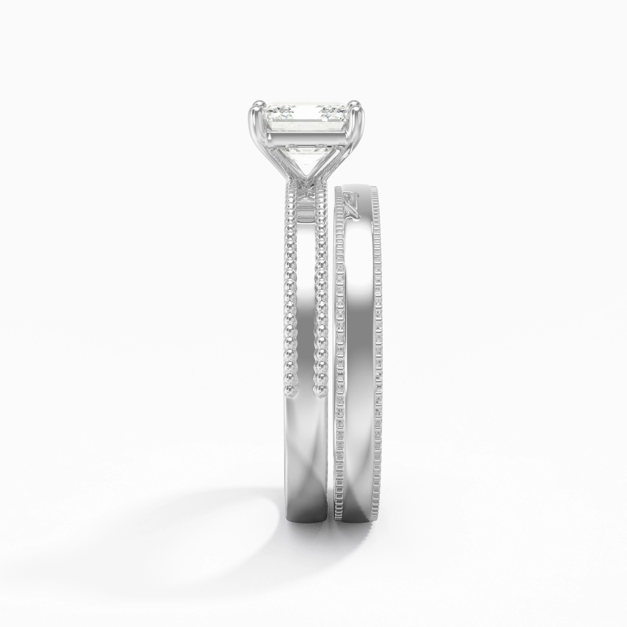 14K White Gold Moissanite Bridal Set