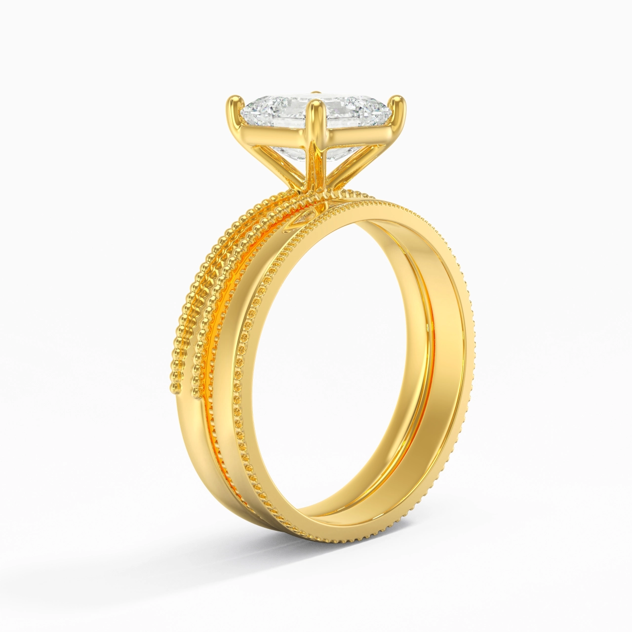 14K Gold Moissanite Bridal Set