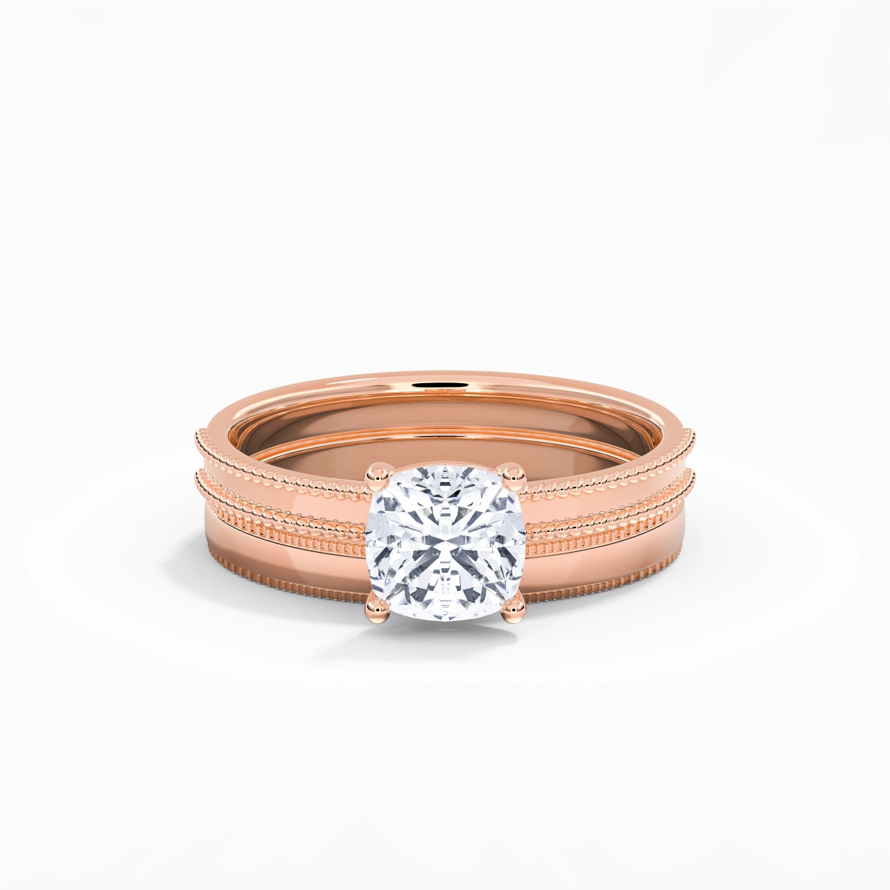 18K Rose Gold Moissanite Bridal Set