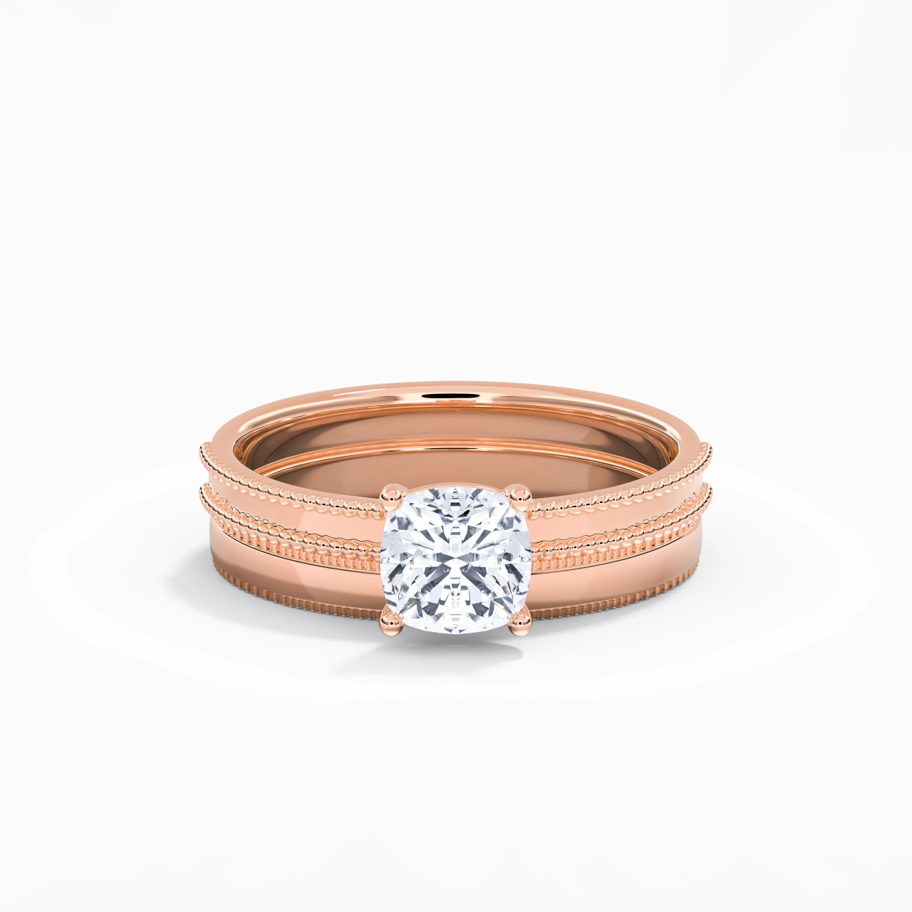 18K Rose Gold Moissanite Bridal Set