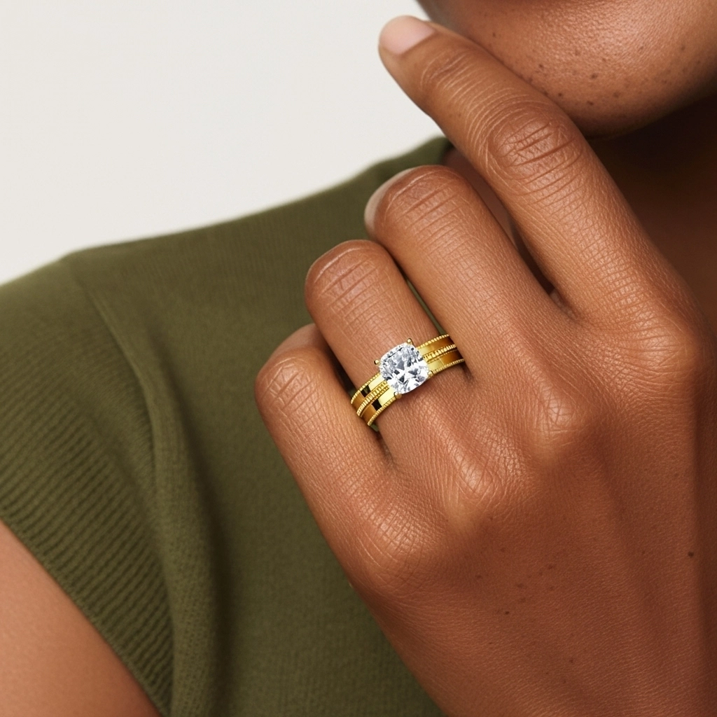 14K Gold Moissanite Bridal Set