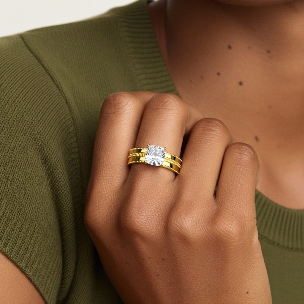 14K Gold Moissanite Bridal Set