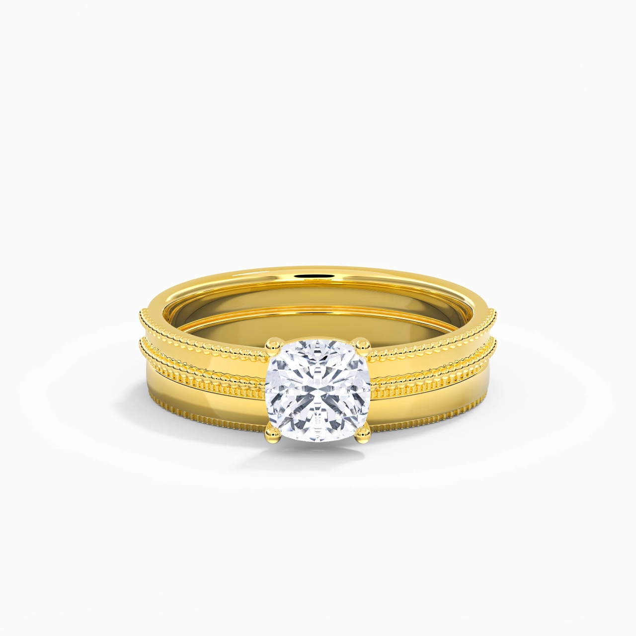 18K Gold Moissanite Bridal Set