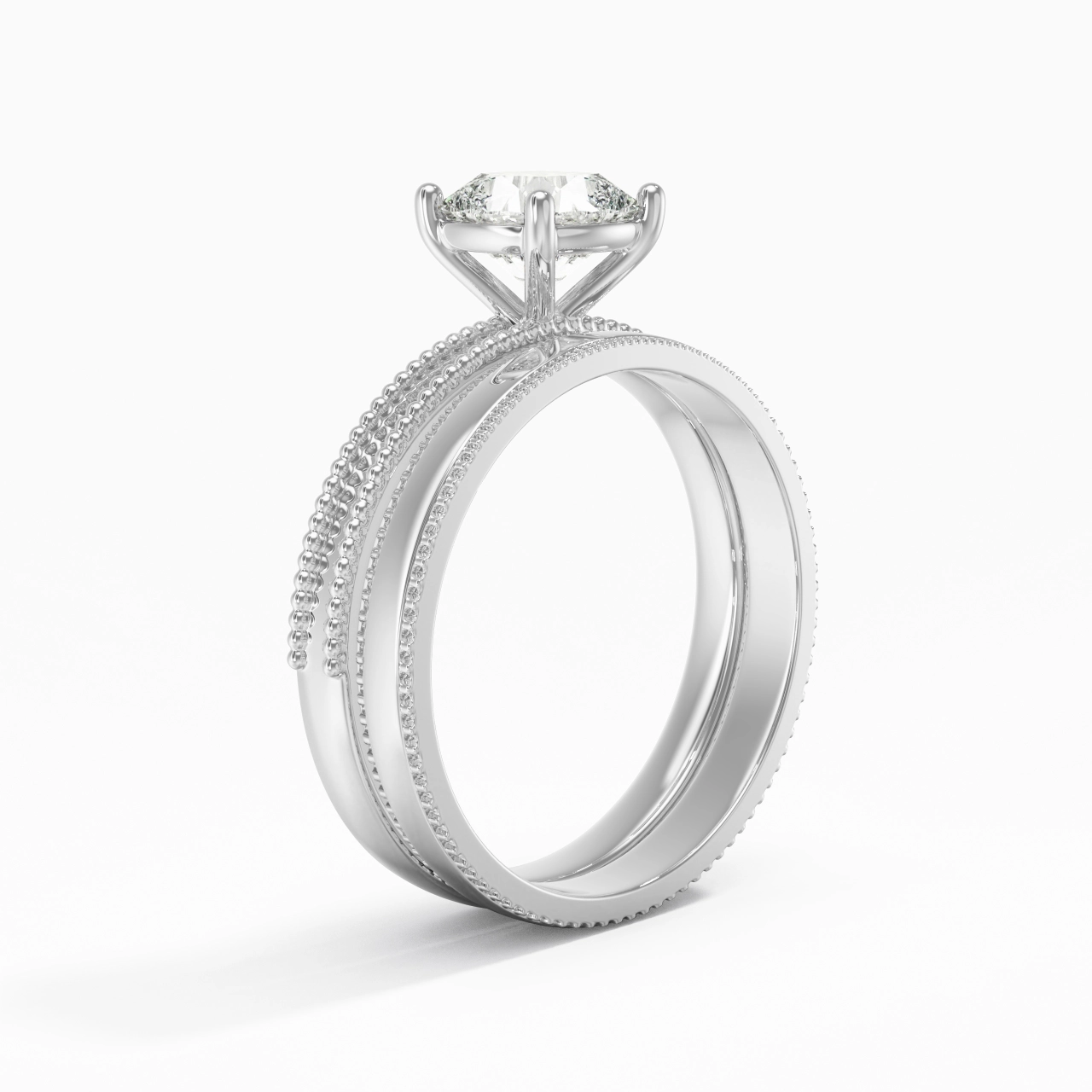 14K White Gold Moissanite Bridal Set