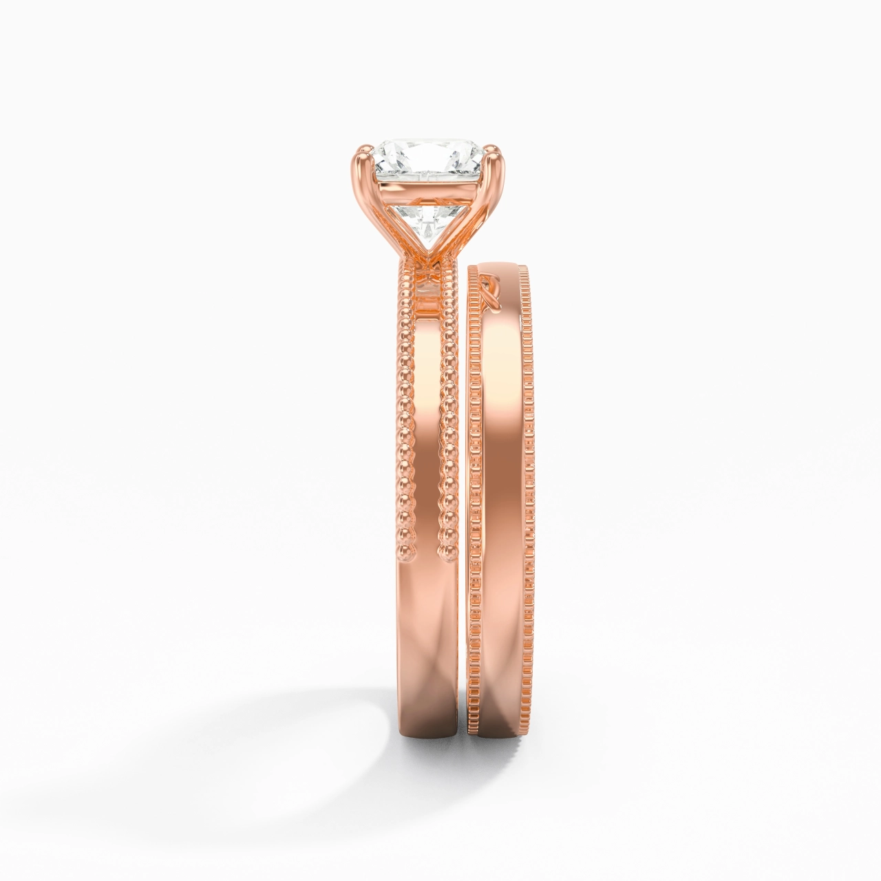 18K Rose Gold Moissanite Bridal Set