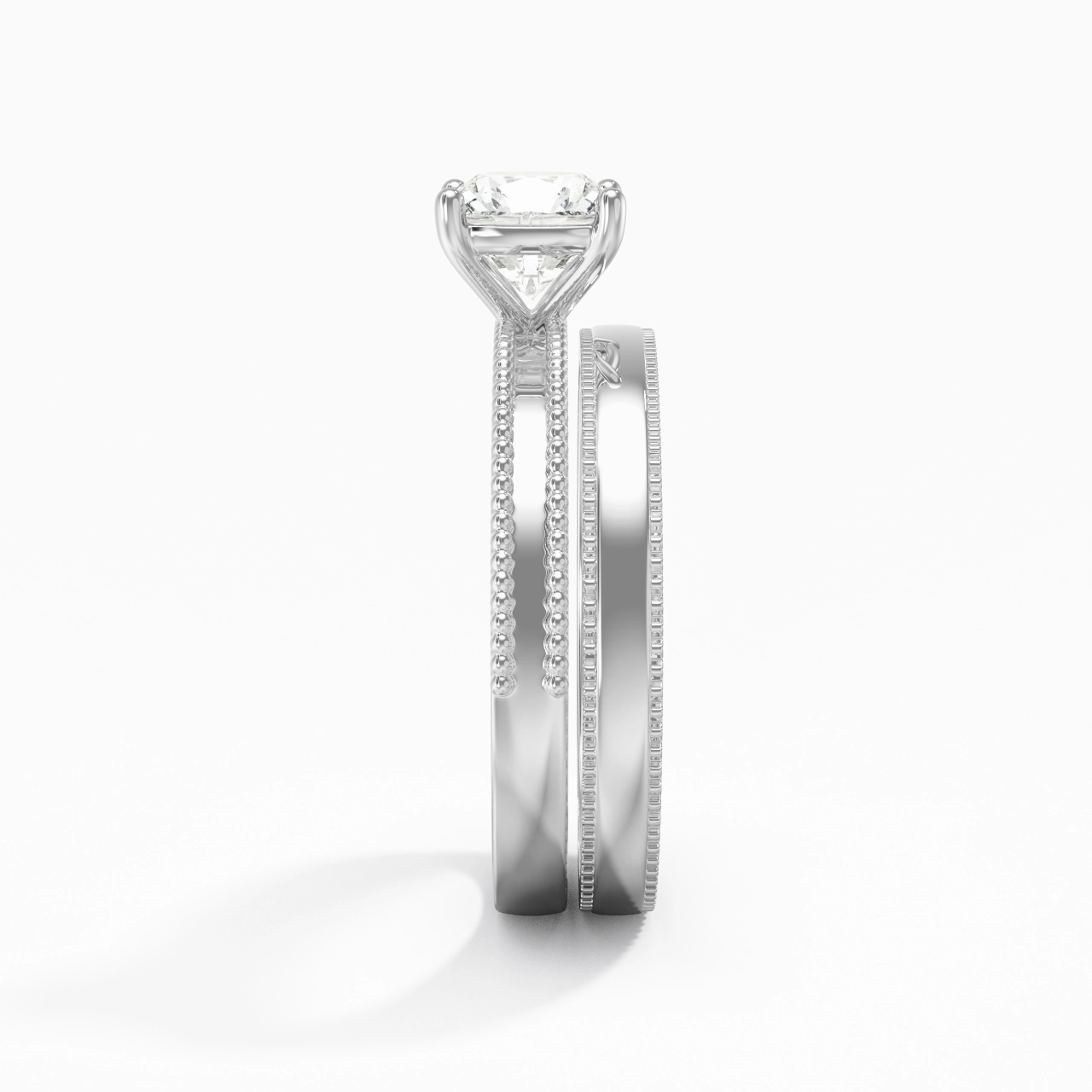 14K White Gold Moissanite Bridal Set