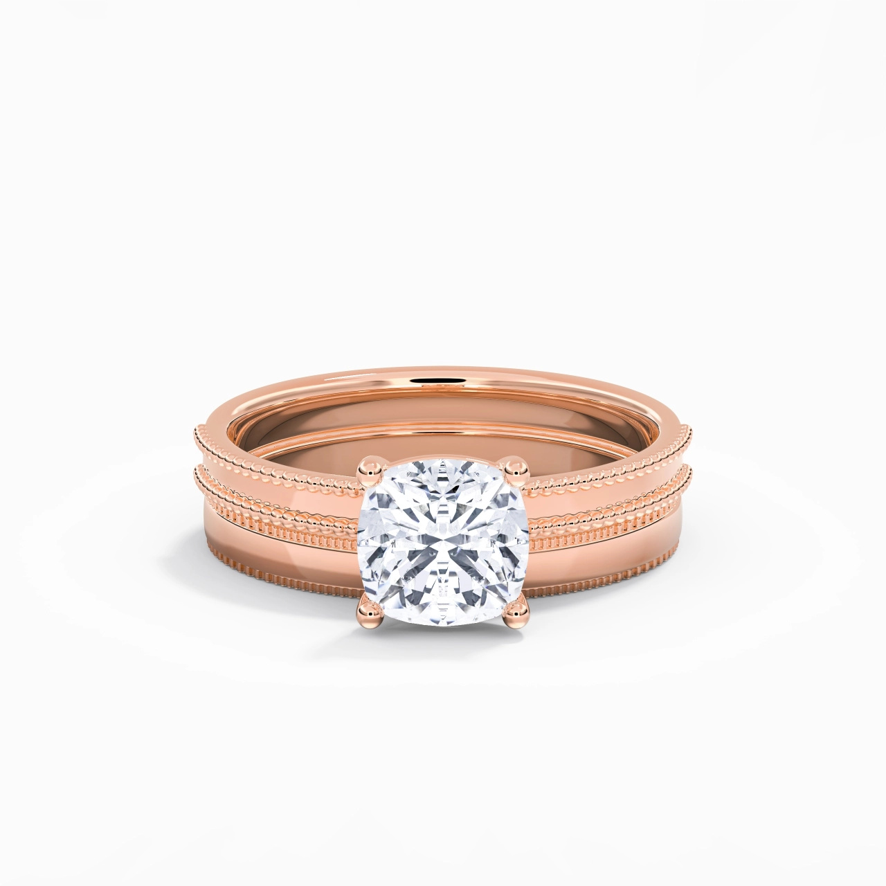 14K Rose Gold Moissanite Bridal Set