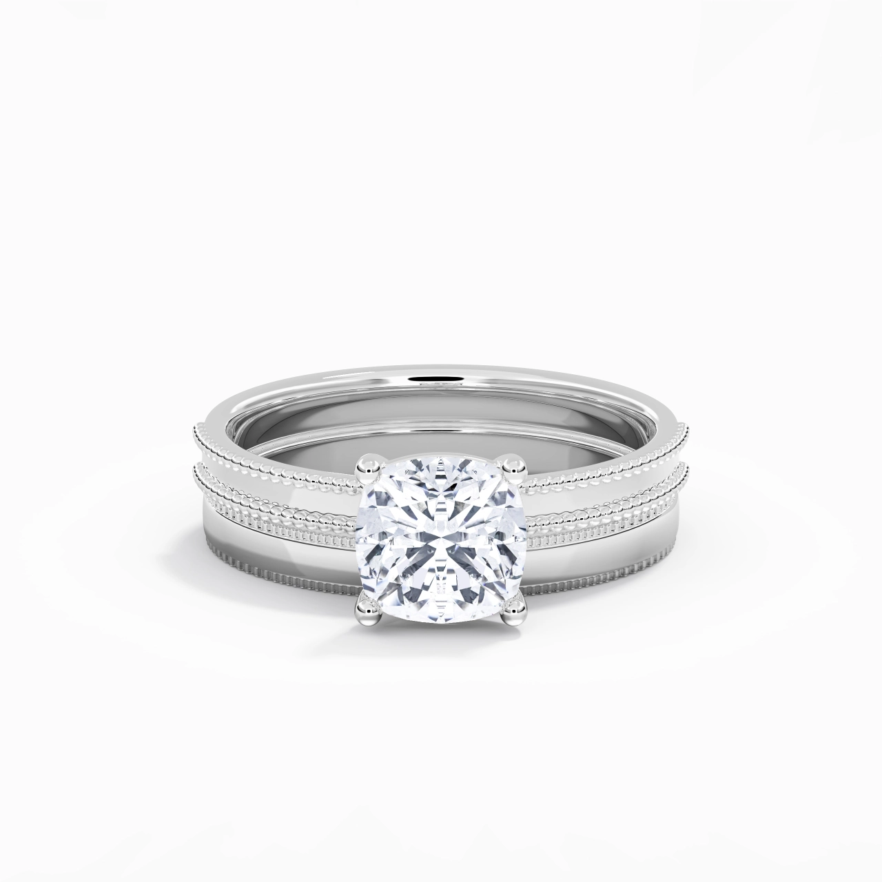 14K White Gold Moissanite Bridal Set