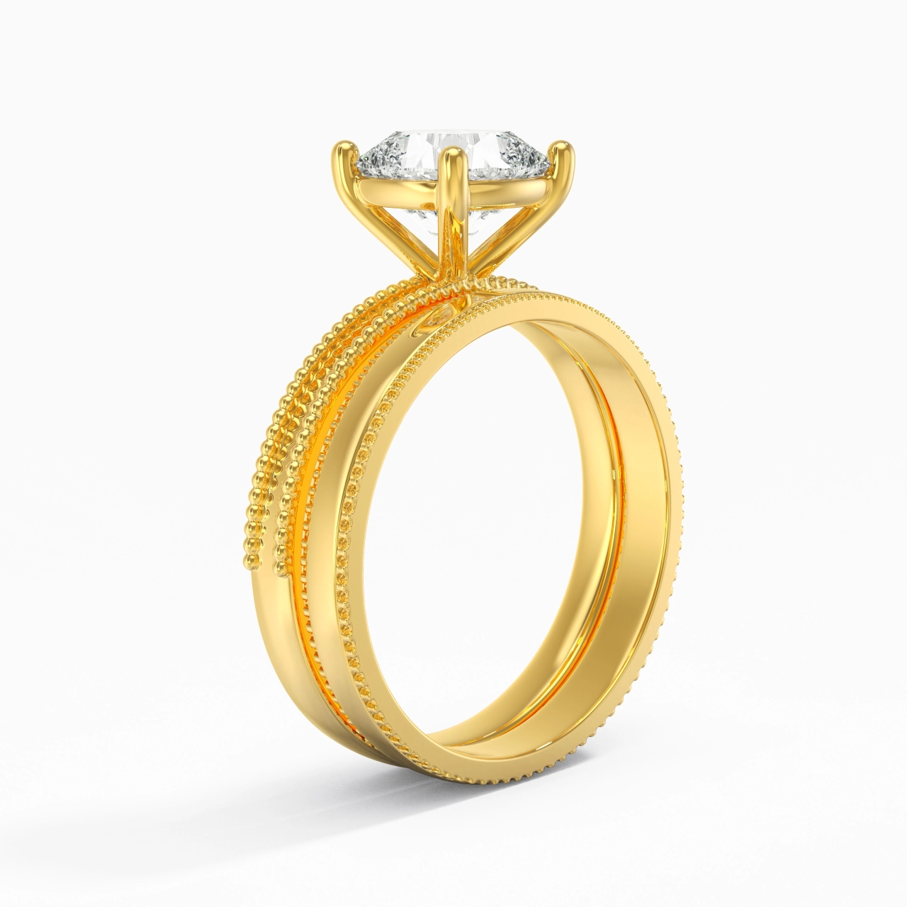 14K Gold Moissanite Bridal Set