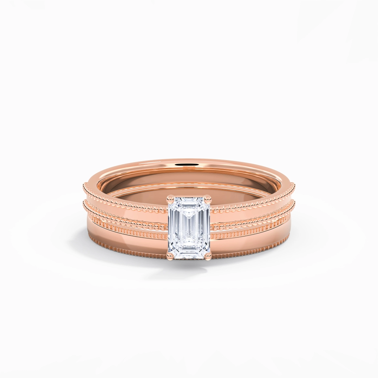 14K Rose Gold Moissanite Bridal Set
