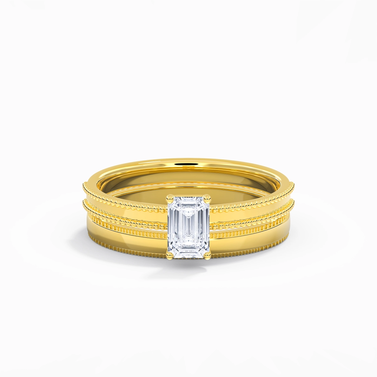 18K Gold Moissanite Bridal Set