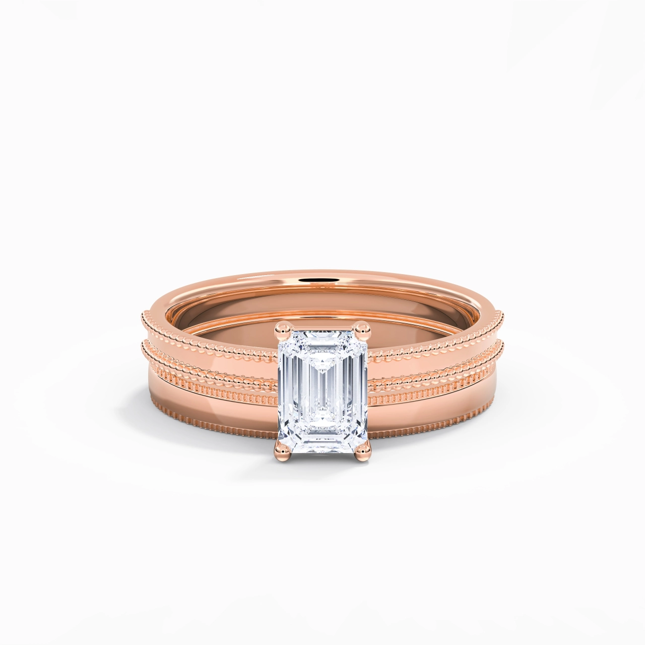 14K Rose Gold Moissanite Bridal Set