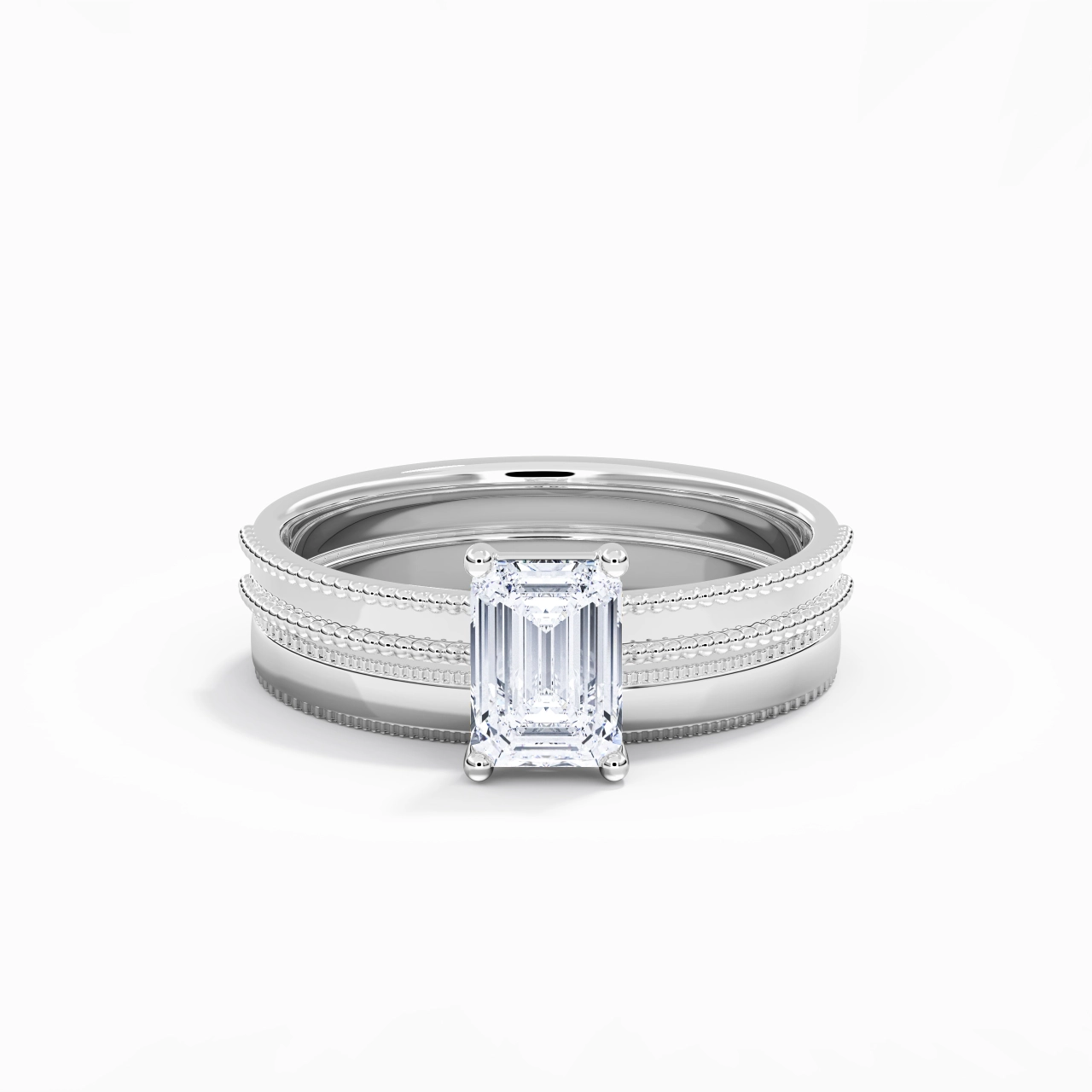 14K White Gold Moissanite Bridal Set