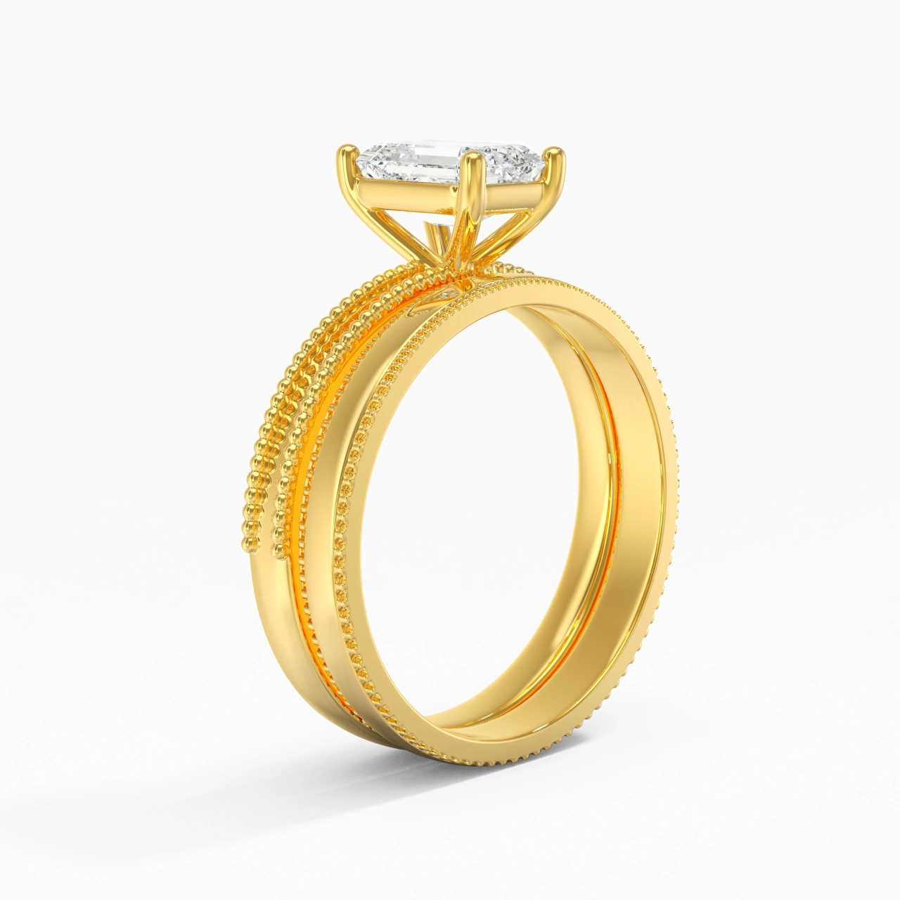 14K Gold Moissanite Bridal Set
