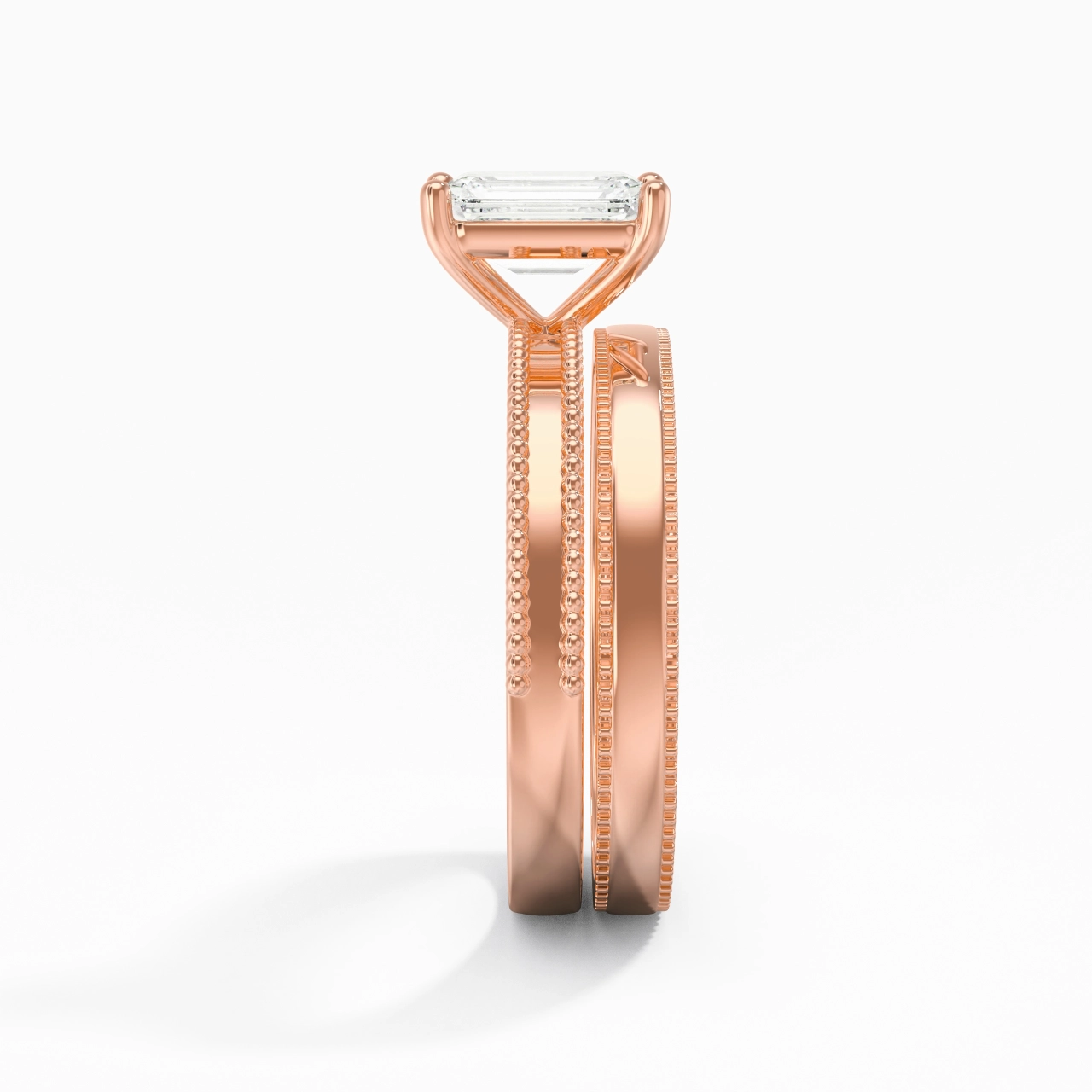 14K Rose Gold Moissanite Bridal Set
