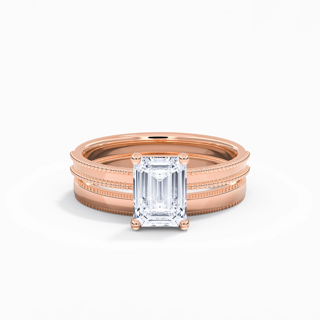 14K Rose Gold Moissanite Bridal Set