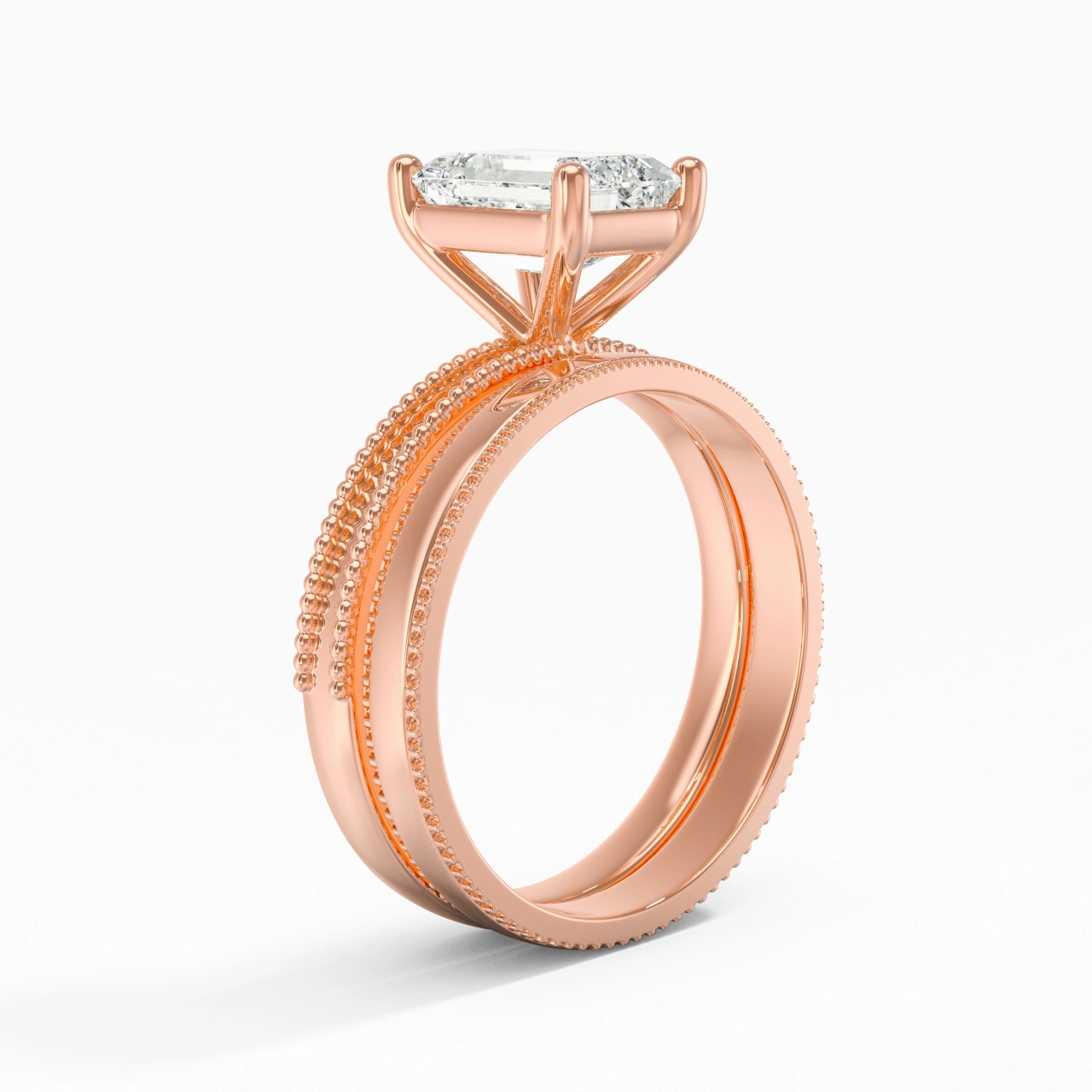 14K Rose Gold Moissanite Bridal Set