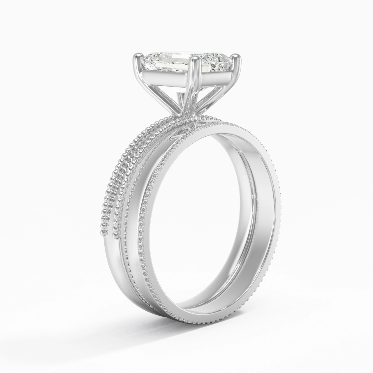14K White Gold Moissanite Bridal Set