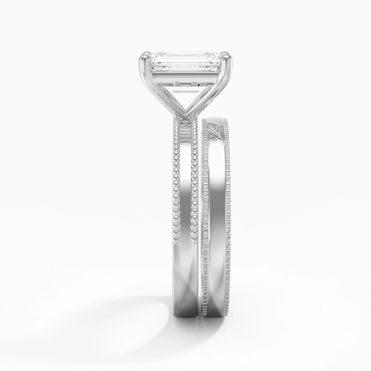 14K White Gold Moissanite Bridal Set