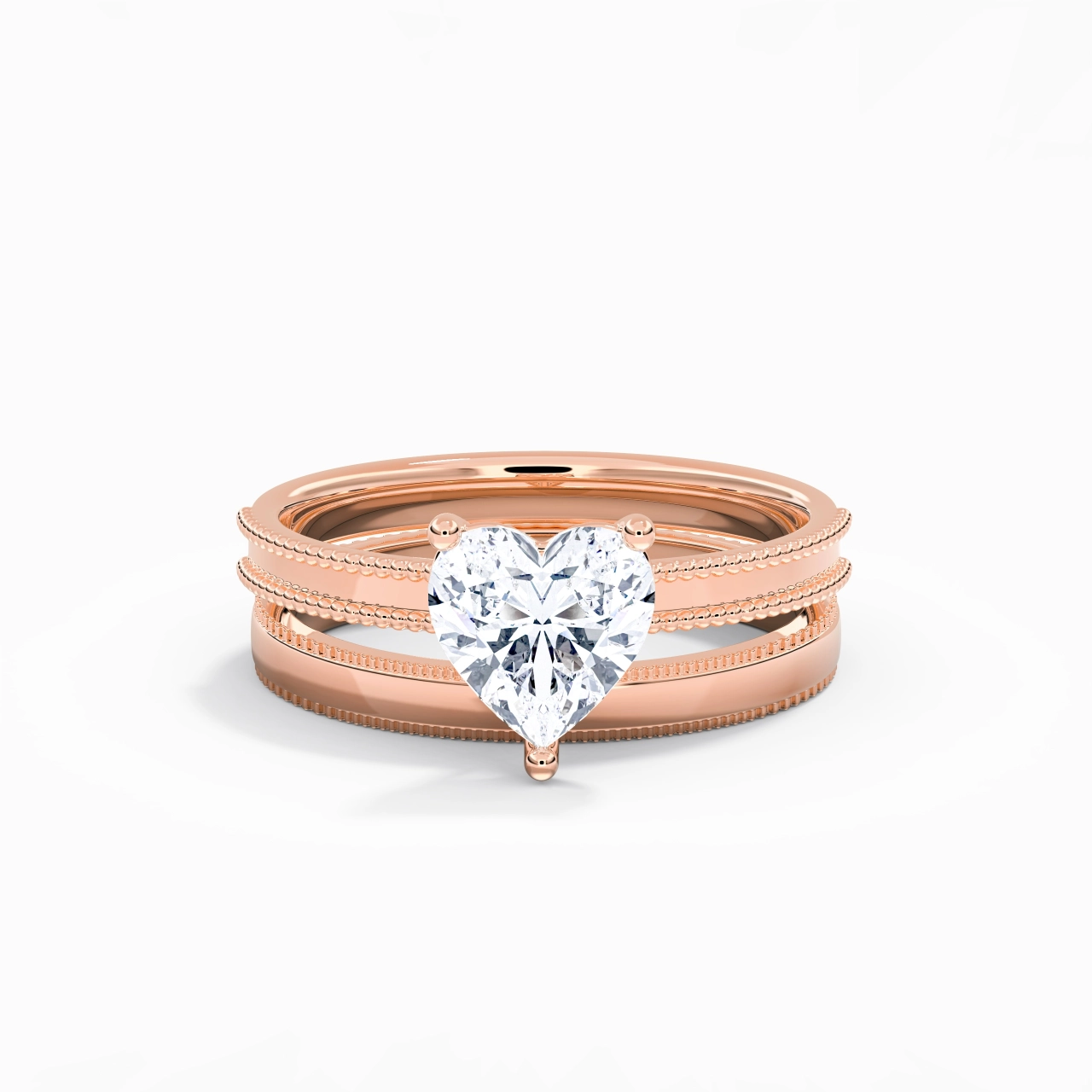 14K Rose Gold Moissanite Bridal Set