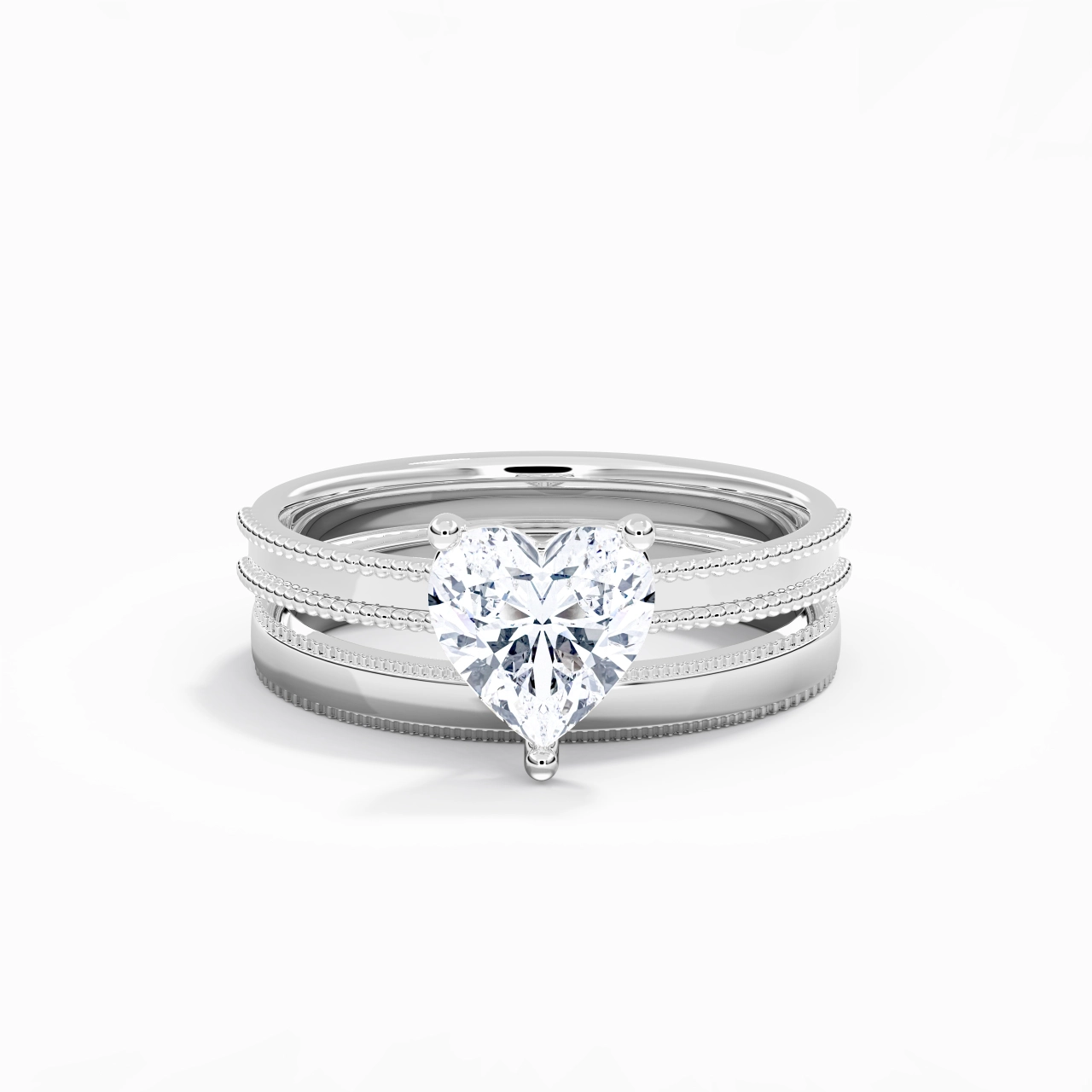 14K White Gold Moissanite Bridal Set