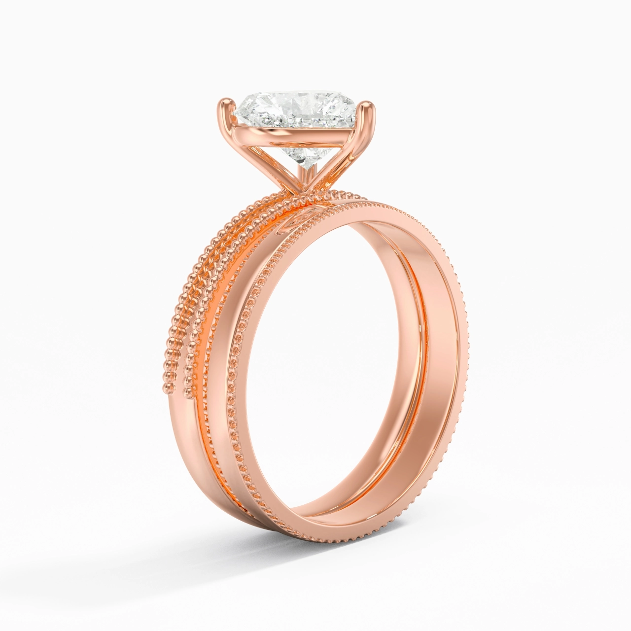 14K Rose Gold Moissanite Bridal Set
