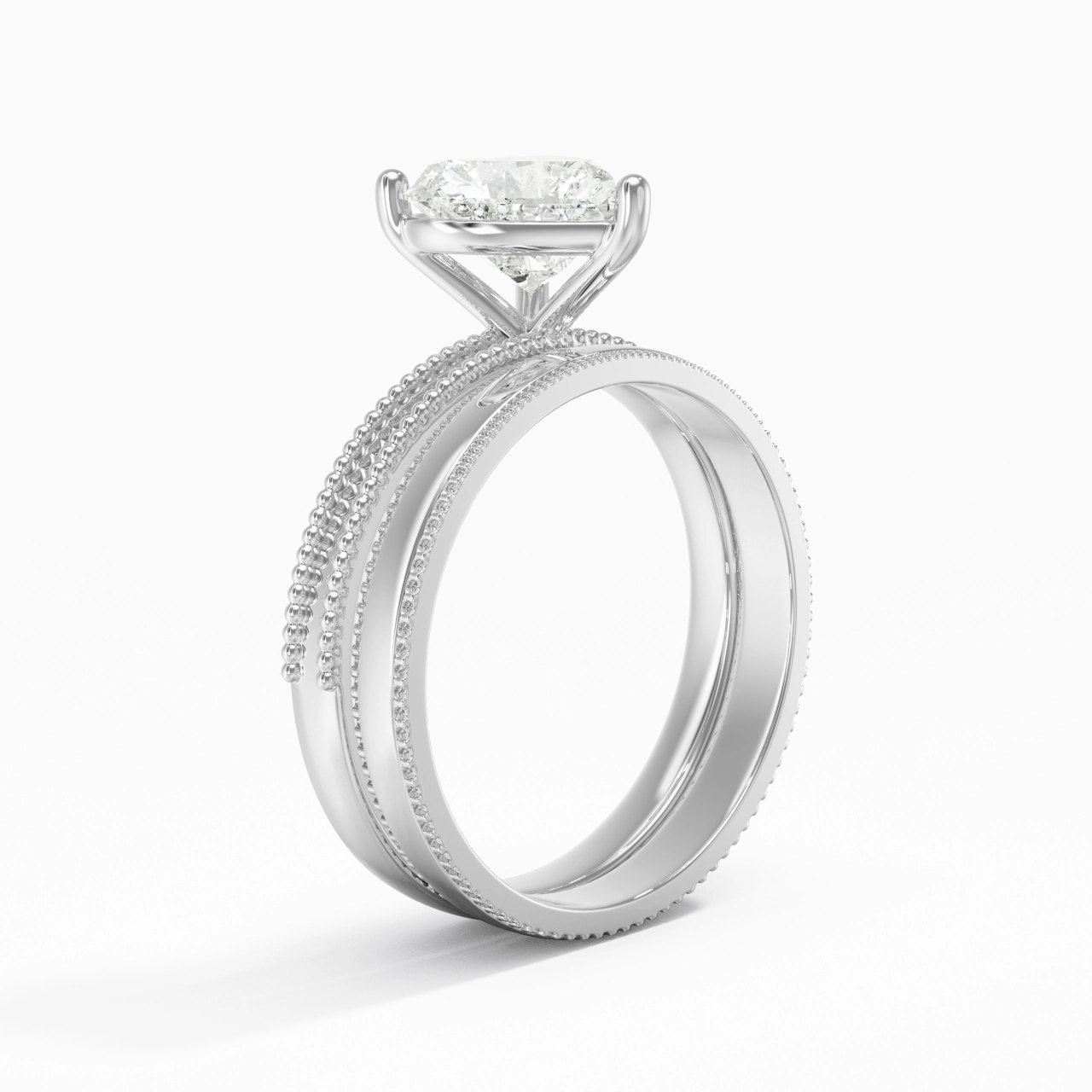 14K White Gold Moissanite Bridal Set