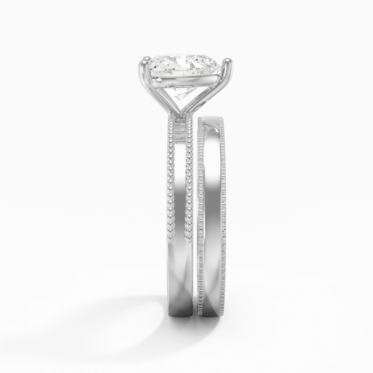 14K White Gold Moissanite Bridal Set
