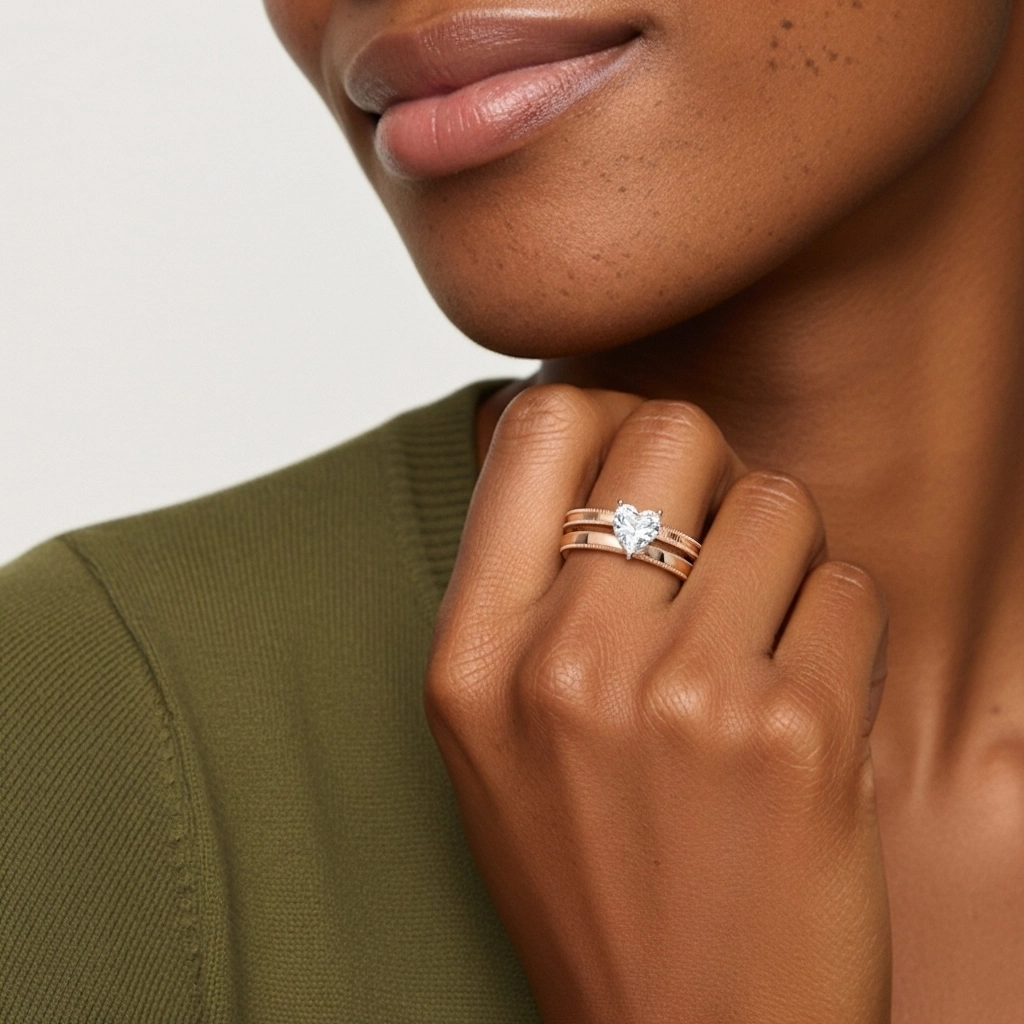 14K Rose Gold Moissanite Bridal Set