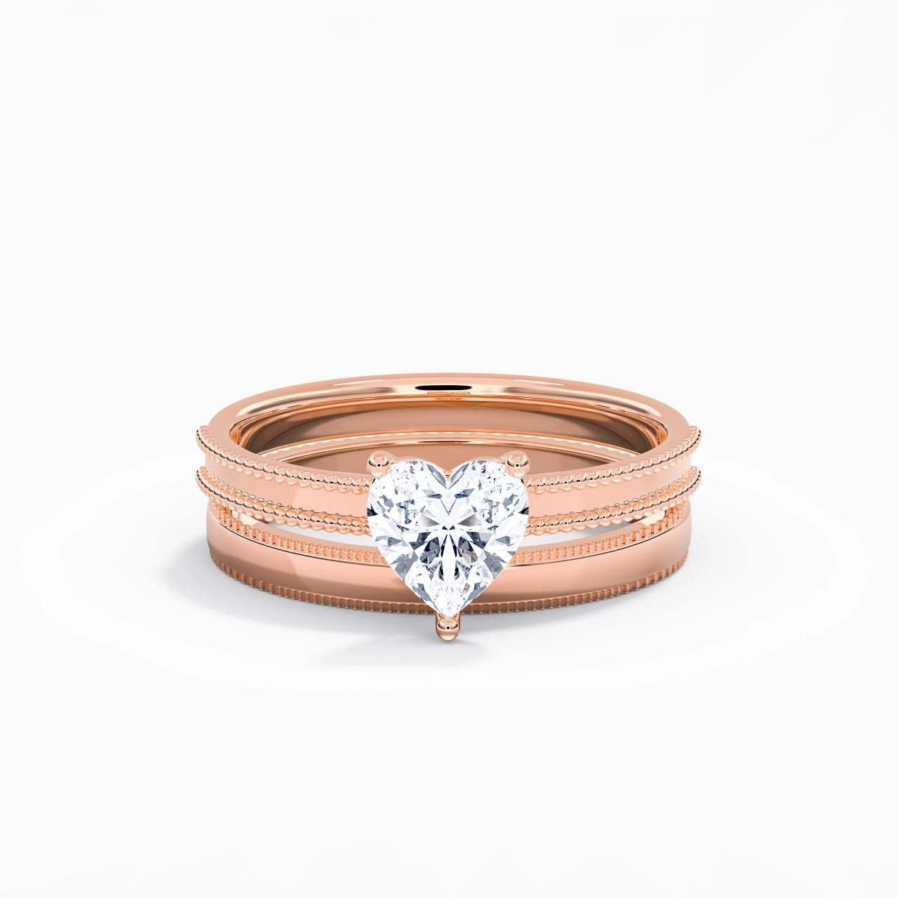 14K Rose Gold Moissanite Bridal Set