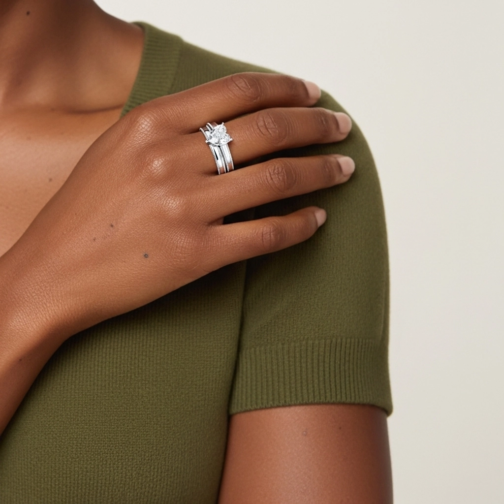 14K White Gold Moissanite Bridal Set