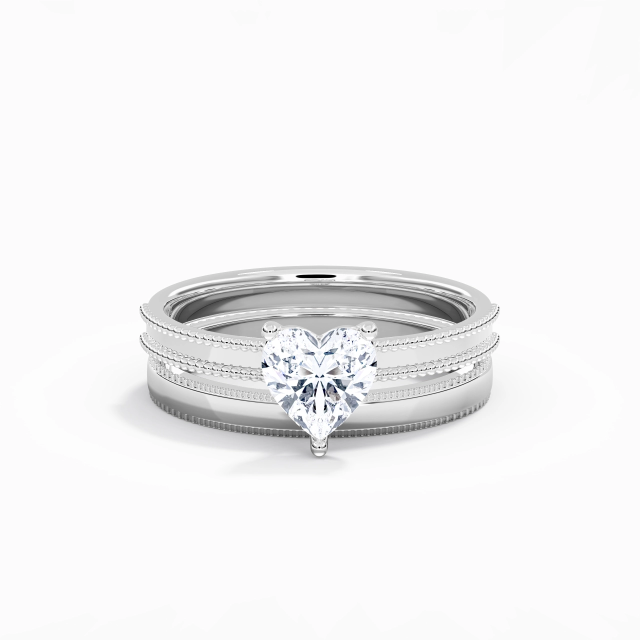 14K White Gold Moissanite Bridal Set