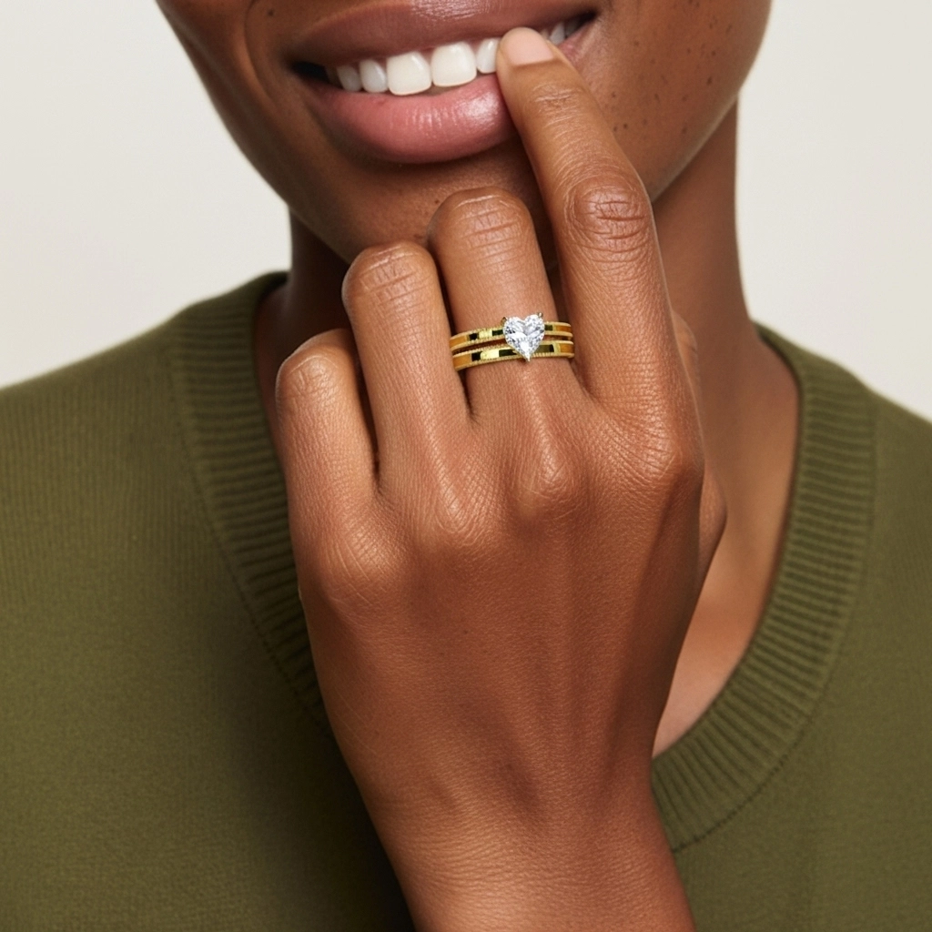 14K Gold Moissanite Bridal Set