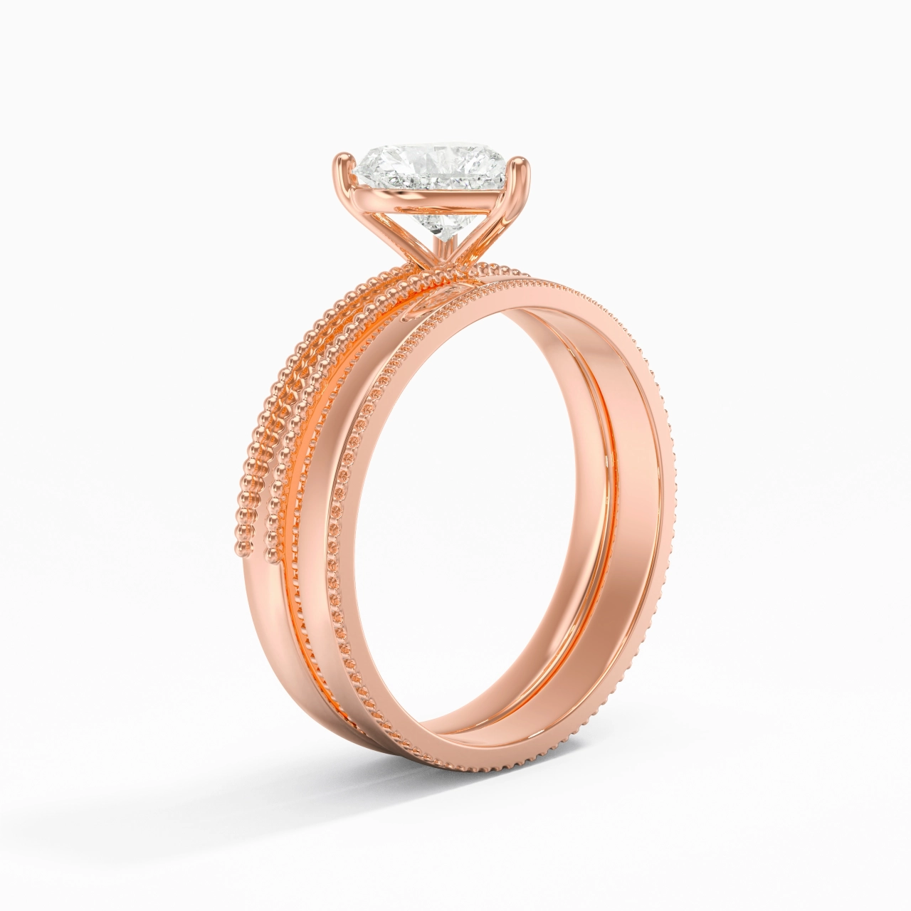 14K Rose Gold Moissanite Bridal Set