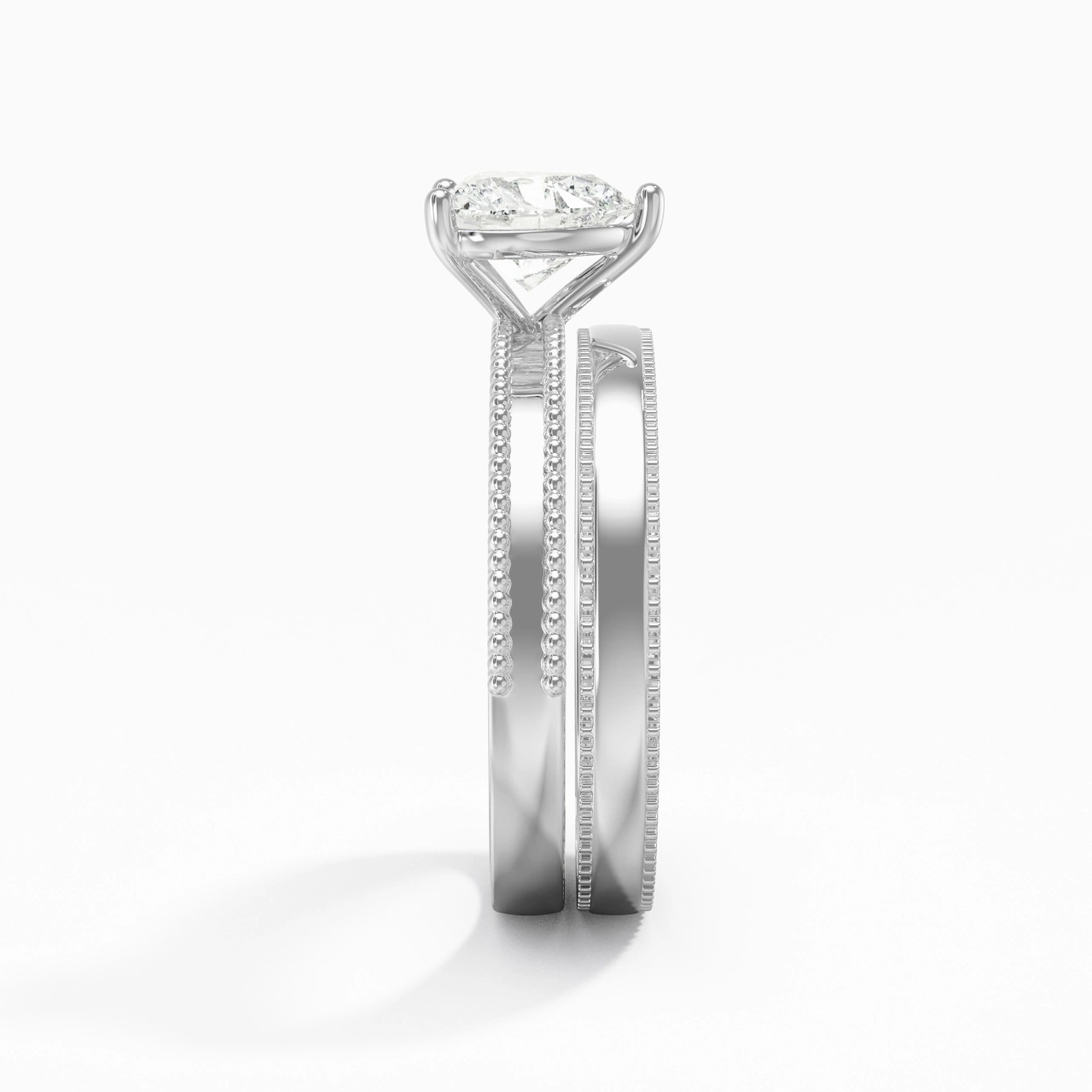 14K White Gold Moissanite Bridal Set