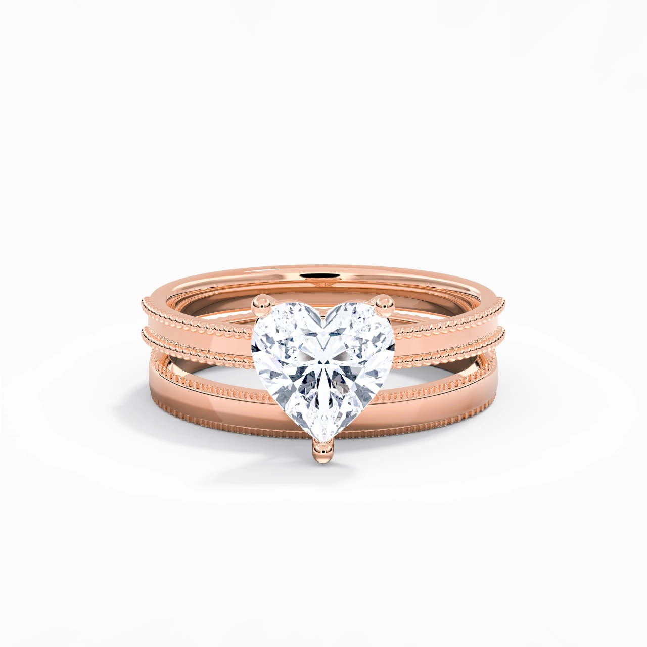 14K Rose Gold Moissanite Bridal Set