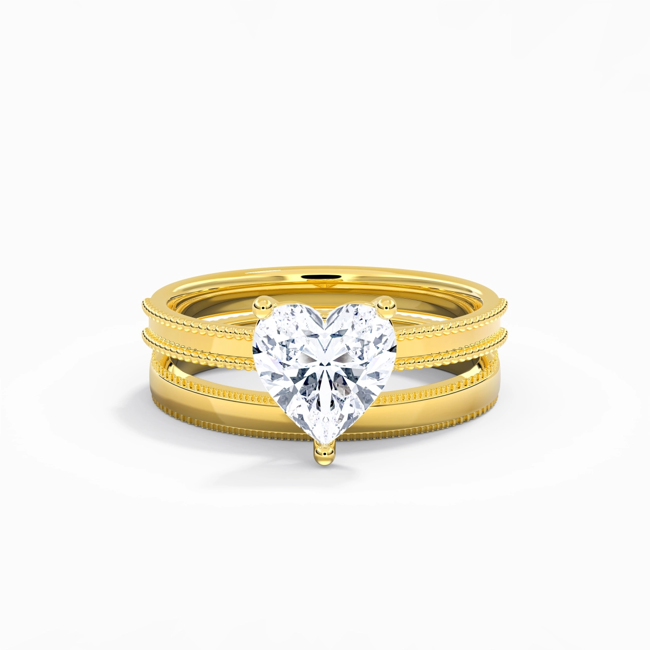 14K Gold Moissanite Bridal Set