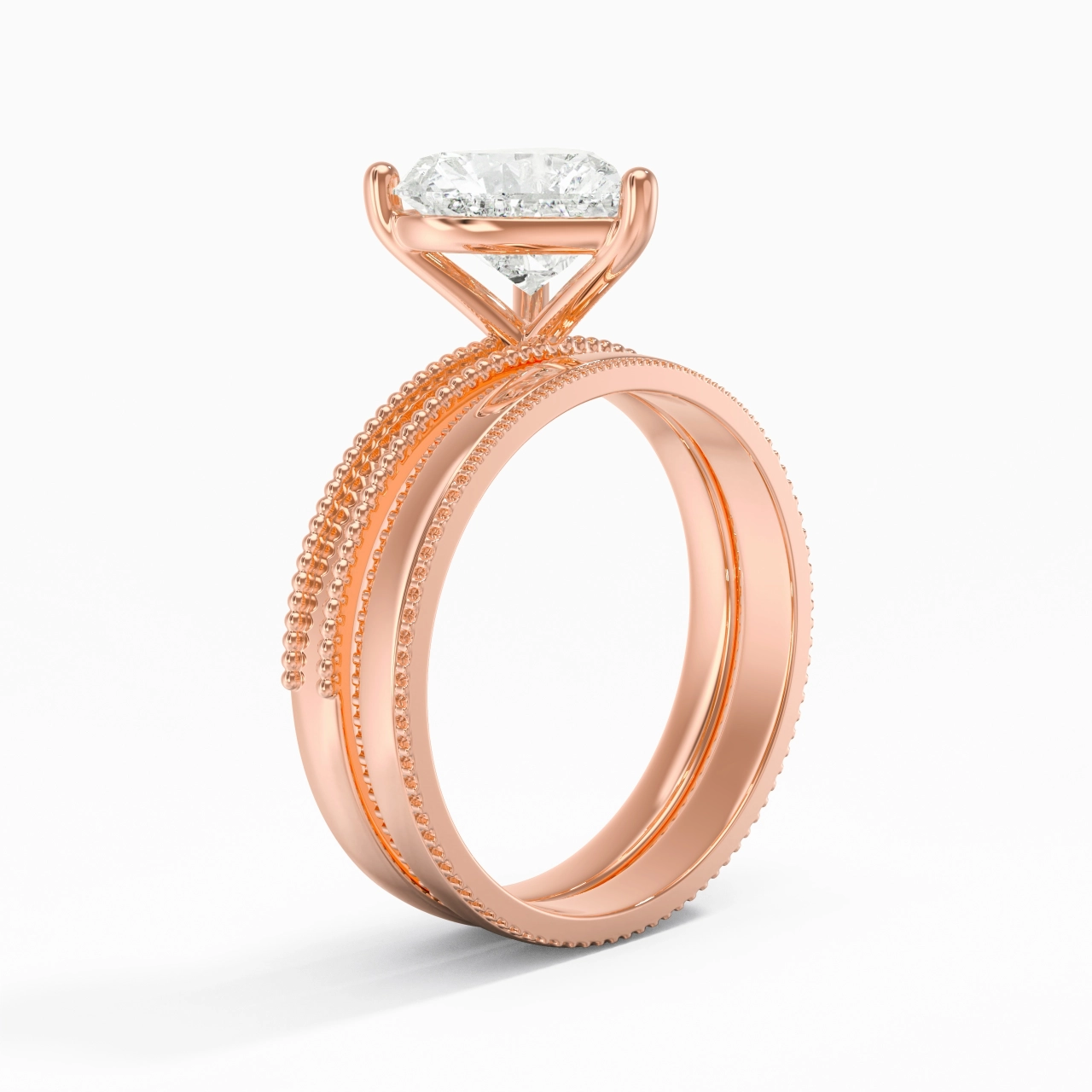 14K Rose Gold Moissanite Bridal Set