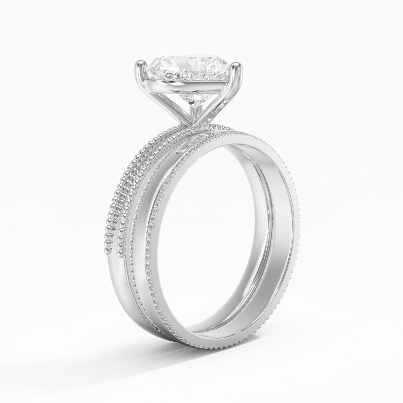 14K White Gold Moissanite Bridal Set