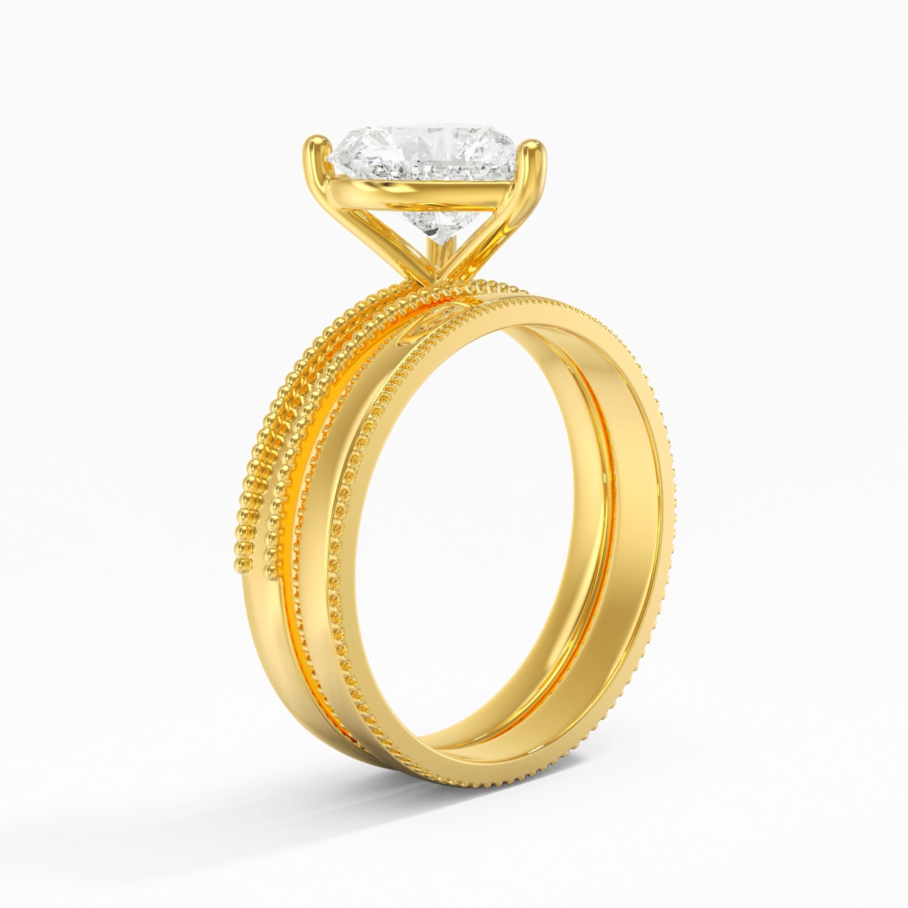 14K Gold Moissanite Bridal Set